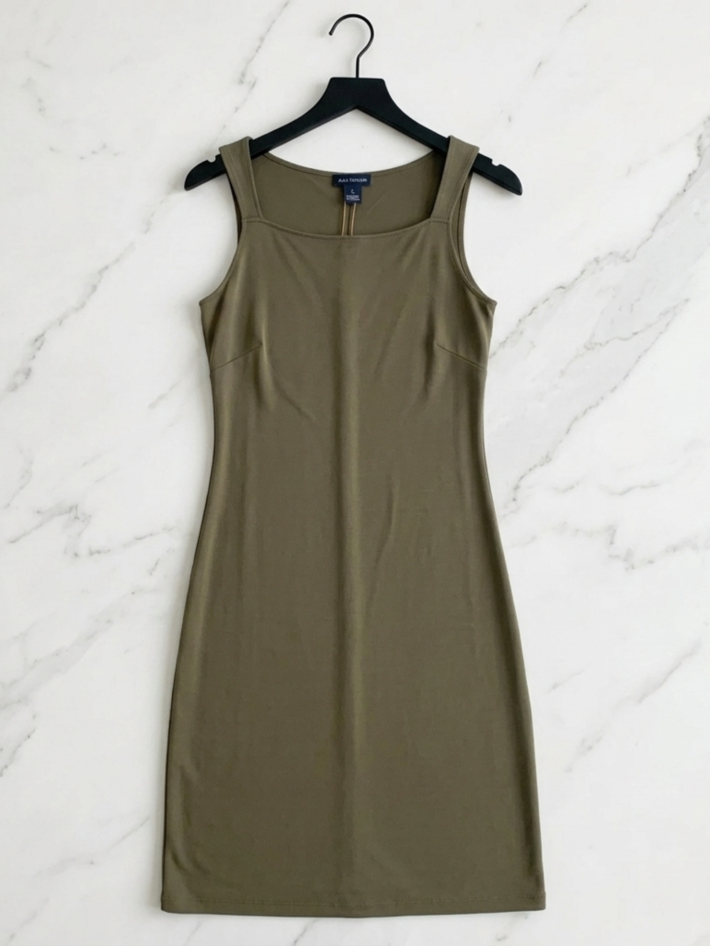 Vintage Ann Taylor Square Neck Maxi Dress in Olive Green Size 6